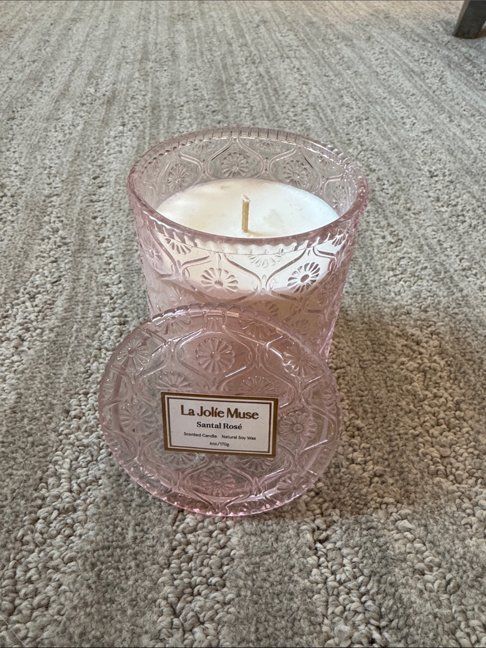 Pink Decorative Glass Candle Jar